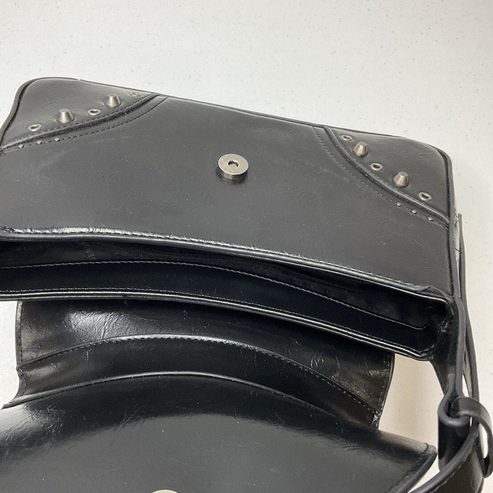 Steve Madden BMargy Shoulder Bag Purse Black Faux Leather Studded Y2K SM Logo - Picture 7 of 9